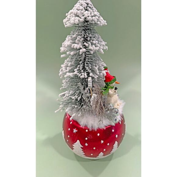 Handmade Snowman  and Christmas Tree Assemblage/Arrangement Holiday Cottagecore - Picture 6 of 6